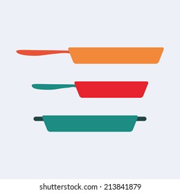 Abstract kitchen tools on a white background