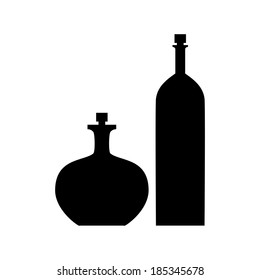 abstract kitchen tools silhouettes on a white background