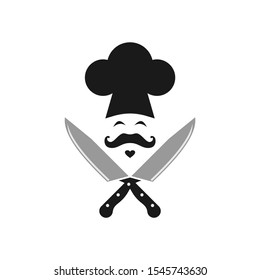 abstract kitchener chef cooky logo icon vector concept design