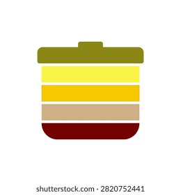 Abstract kitchenware graphic for modern culinary and storage brands.
