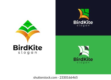 Abstraktes Kite-Logo-Design mit Vogelsymbol, Vogel-Drachen-Logo-Design, Vektorvorlage