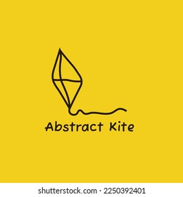 Abstract kite logo made of lines.