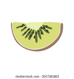 Abstract kiwi fruit, boho kiwi element isolated vector illustration, summer tropical fruit art