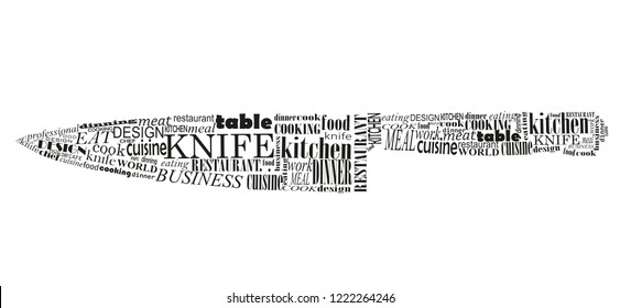 abstract knife chef from text.vector