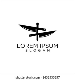 abstract knife logo design concept