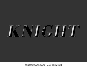 Abstract Knight Text Effect Design Black Background