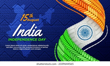 Abstract Knit Fabric as India Independence Day Background