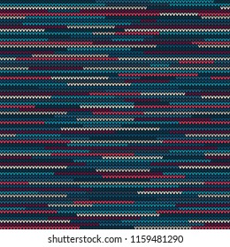Abstract Knitted Pattern Background With Colorful Lines