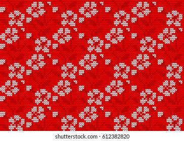 Abstract Knitted Pattern in Japanese Style. Handmade Ethnic Ornament for Jacquard, Textile Design, Background, Invitations, Wrapping, Wallpaper, Interior. Spring Background. 