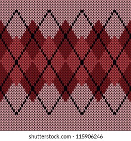 Abstract knitted pattern. Rhombuses.