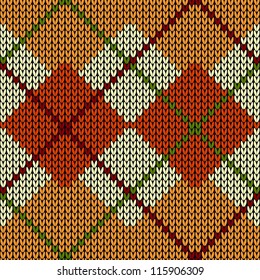 Abstract knitted pattern. Rhombuses.