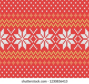 Abstract knitted pattern Seamless vector fashion knit wool woven fabric Snowy Christmas knitted pattern vector winter Nordic background