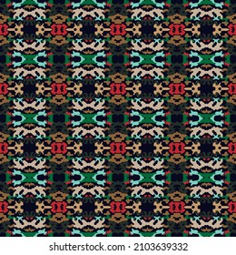 Abstract knitted seamless pattern background Fiber structure Colorful 60s 70s 80s style Vintage design for textile cover Fashion print clothes apparel greeting invitation card banner old paper poster