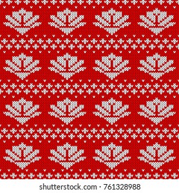 Abstract knitted seamless pattern background. Knit texture for design new year card, christmas invitation, holiday wrapping paper, winter vacation travel and ski resort advertising etc.