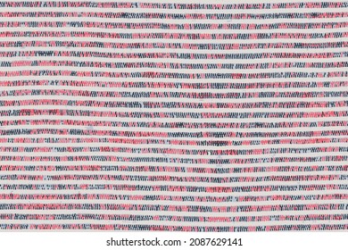 Fondo de tejido abstracto y textura para el diseño. Patrón de textura geométrica horizontal de línea negra, roja y gris.