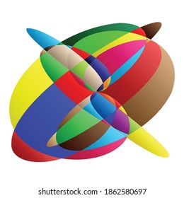 Abstract knot design element. Random intersecting lines doodle, scribble illustration