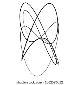 Abstract knot design element. Random intersecting lines doodle, scribble illustration