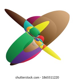 Abstract knot design element. Random intersecting lines doodle, scribble illustration