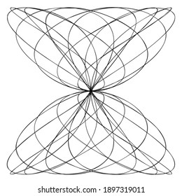 Abstract knot design element. Random intersecting lines doodle, scribble illustration