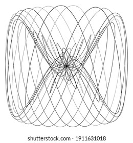 Abstract knot design element. Random intersecting lines illustration