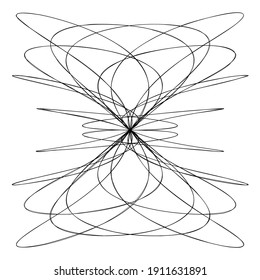 Abstract knot design element. Random intersecting lines illustration