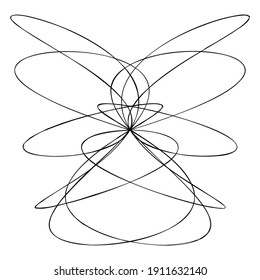 Abstract knot design element. Random intersecting lines illustration