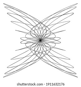Abstract knot design element. Random intersecting lines illustration