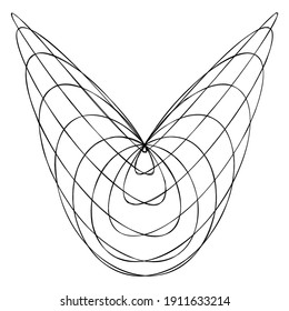 Abstract knot design element. Random intersecting lines illustration