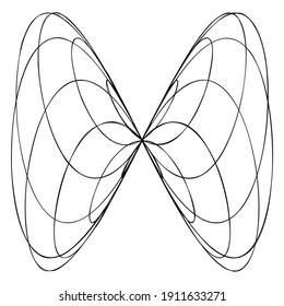 Abstract knot design element. Random intersecting lines illustration