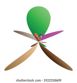 Abstract knot design element. Random intersecting lines doodle, scribble illustration