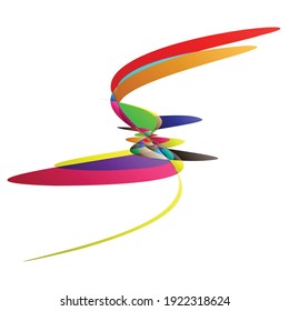 Abstract knot design element. Random intersecting lines doodle, scribble illustration