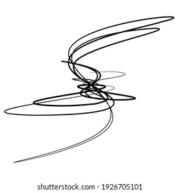 Abstract knot design element. Random intersecting lines doodle, scribble illustration