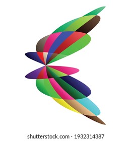 Abstract knot design element. Random intersecting lines doodle, scribble illustration