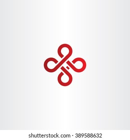 abstract knot red icon logo vector symbol