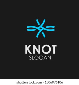 Abstract knot vector logo design, modern logotype in sky blue