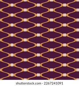 Abstract Knotted Wavy Stripes Seamless Vector Pattern Trendy Fashion Colors Monochrome Retro Geometric Background Dark Purple Pastel Brown Tones