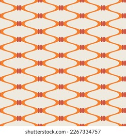 Resumen Tiras onduladas sin costura Patrón vectorial de moda Colores de moda Monocromo Retro Fondo Geométrico Ecru Tonos anaranjados