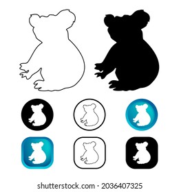 Abstract Koala Animal Icon Set