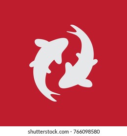 abstract koi fish vector logo template