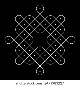 abstract kolam with dots sikku Kolam modern vector vector illustration