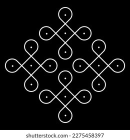 abstrakte Kolam mit Punkten, Vektorgrafik