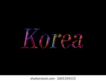 Abstract Korea Text Effect Design Black Background