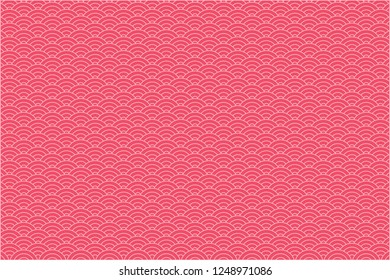 Abstract Korea Traditional or Japan  Traditional Background with pink color wave pattern design - Vector illustration eps 10