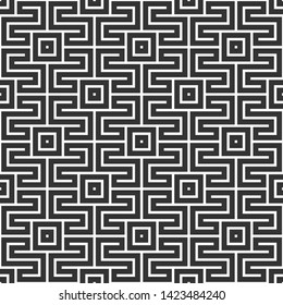 Abstract Korean or Chinese seamless pattern. Repeatimg geometric symmetric ornament. Modern stylish texture. Trellis. Symmetric lines lattice. Vector monochrome tiled ethnic background.