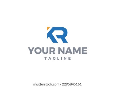 Abstract KR letter based logo design for modern business categories. 