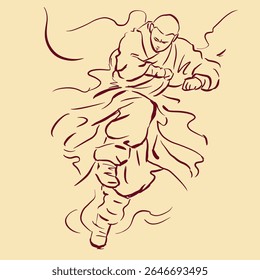 Resumo do vetor Kung Fu para ilustração, cartão, decoração
