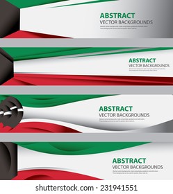 Abstract Kuwaiti Flag Background Collection, Kuwait colors, Info Graphic Templates, Modern and Contemporary Style (Vector Art)