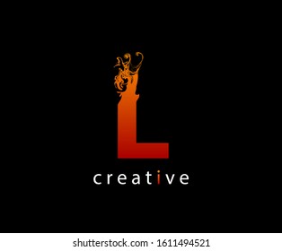 Abstract L Letter Flame Logo Icon
