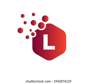 Abstract L letter logo. Letter L Logo Design with Hexagon. L letter and bubble logo. Hexagon L letter logo