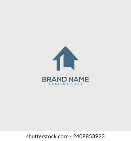 Abstract L letter logo design. Construction, home, real estate, building, property for vector elegant.
